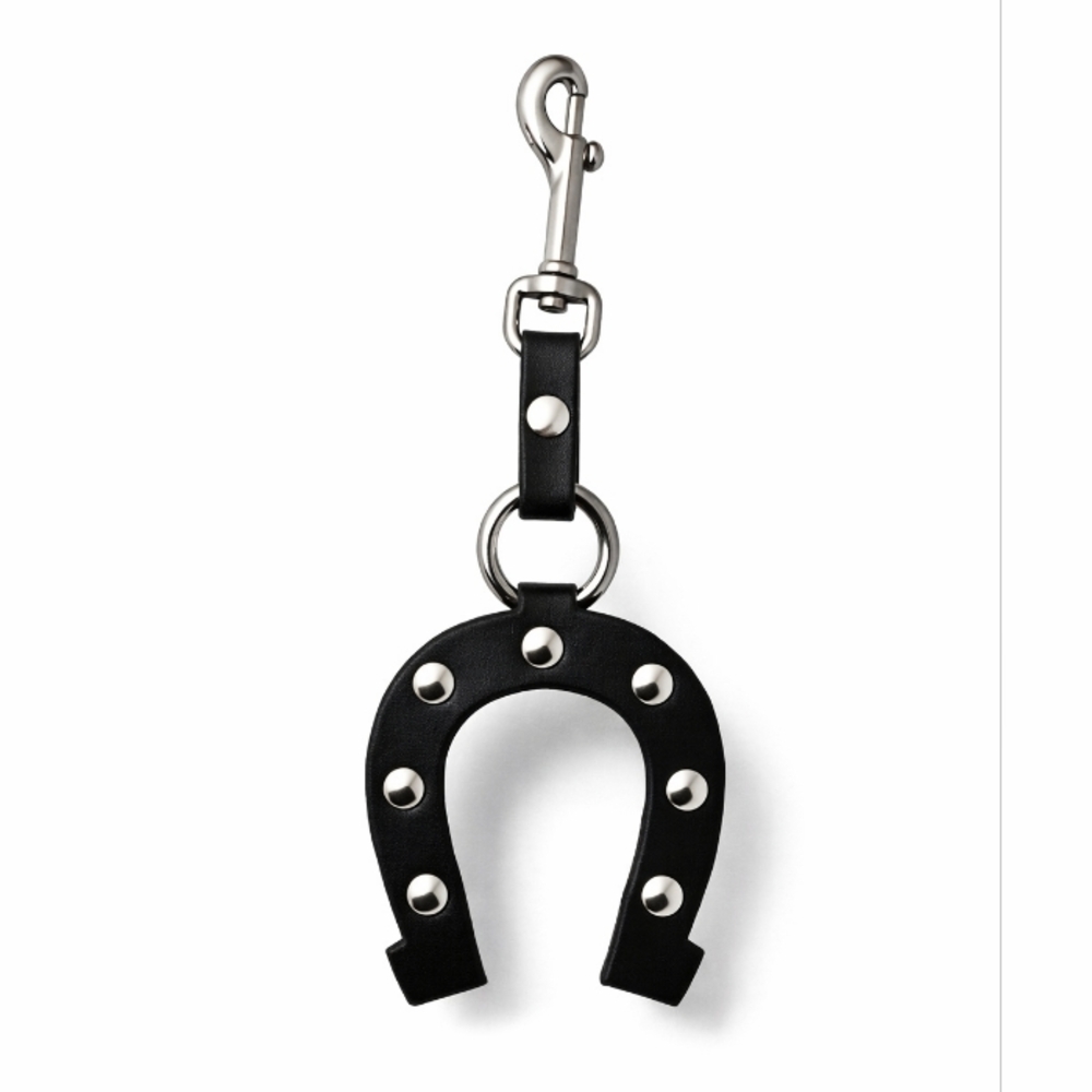 Black Leather Gothic Horseshoe Key Charm